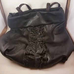 Simply Vera by Vera Wang Black Ruffled Tote